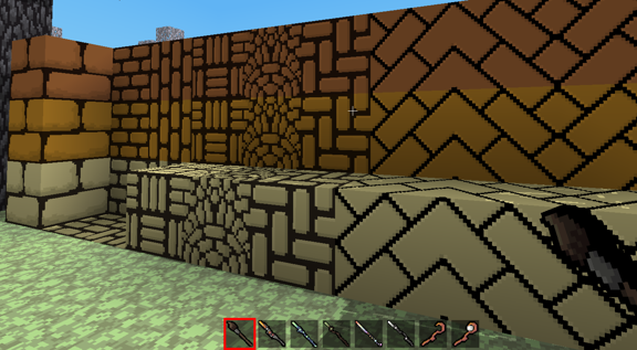 block game screenshot featuring some brick textures